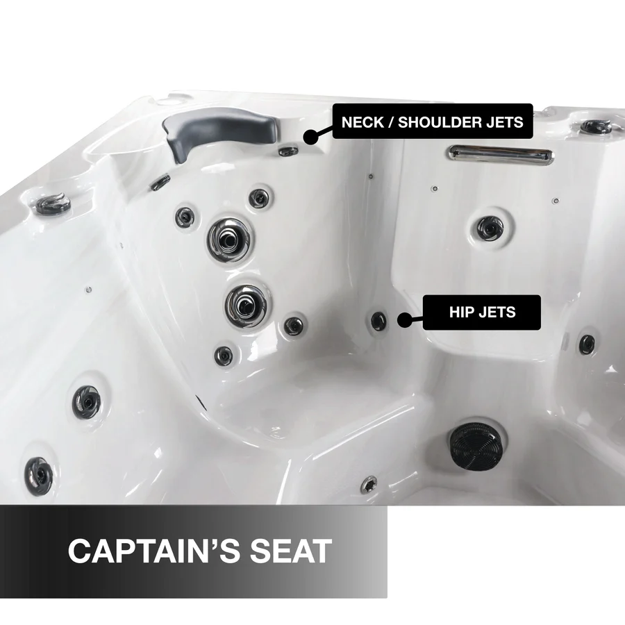 Erie SE captain's seat with neck, shoulder, and hip jets